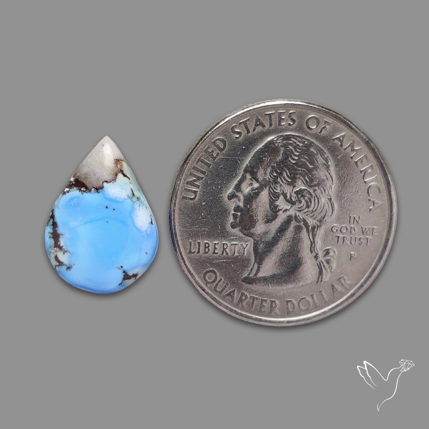 Rare Golden Hill Turquoise Cabochon (backed)