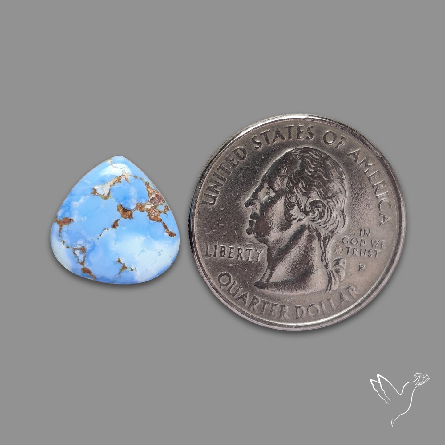 Rare Golden Hill Turquoise Cabochon (backed)