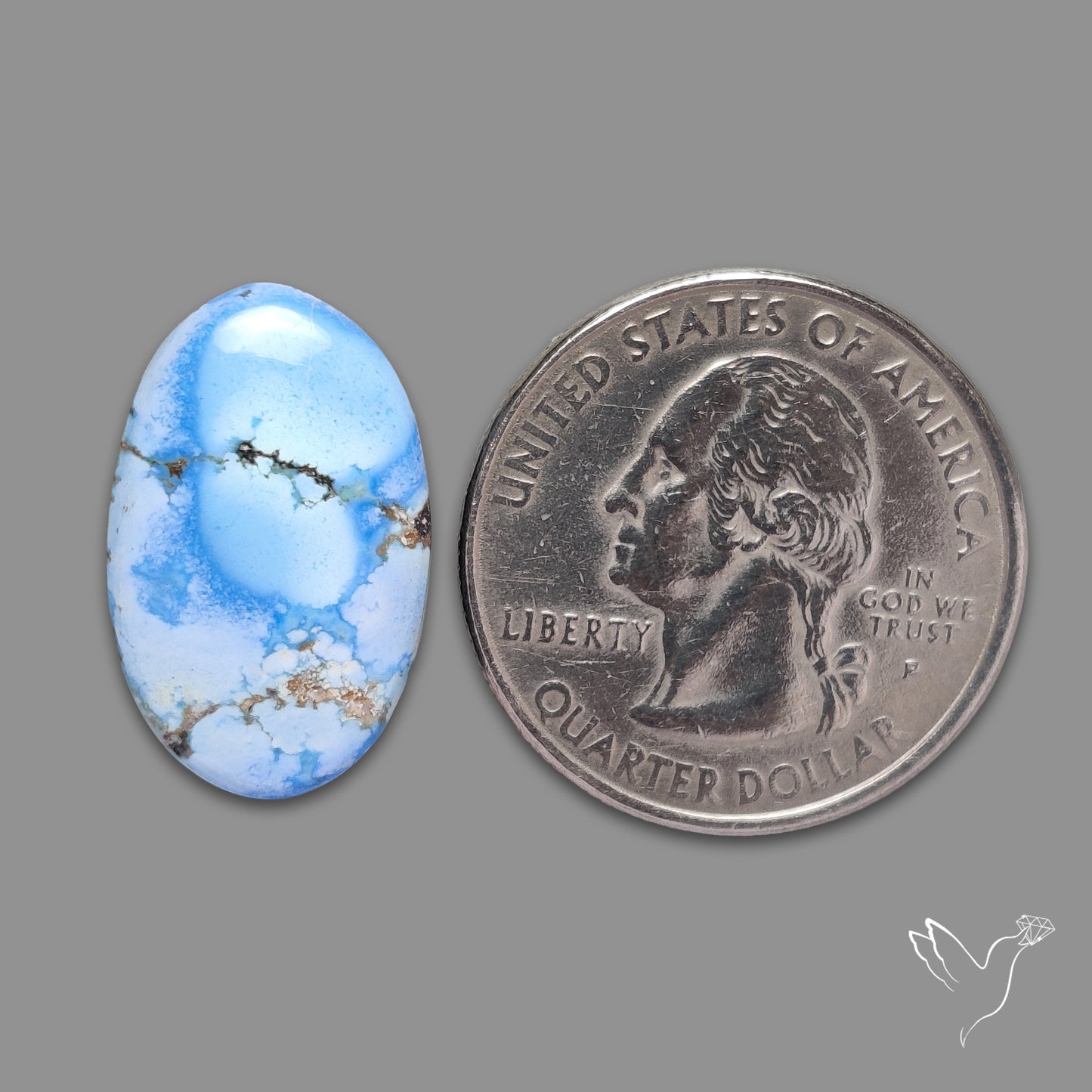 Rare Golden Hill Turquoise Cabochon (backed)