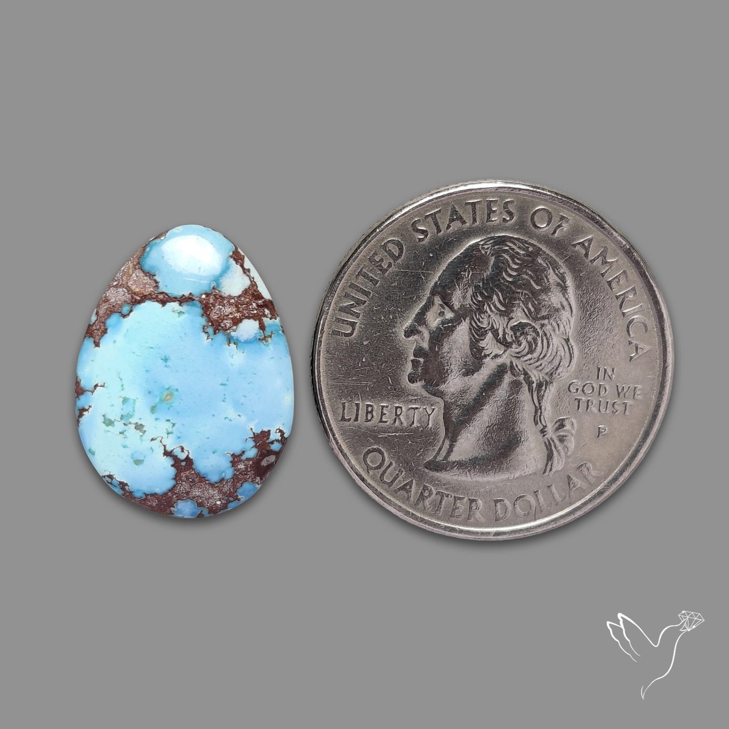 Rare Golden Hill Turquoise Cabochon (backed)