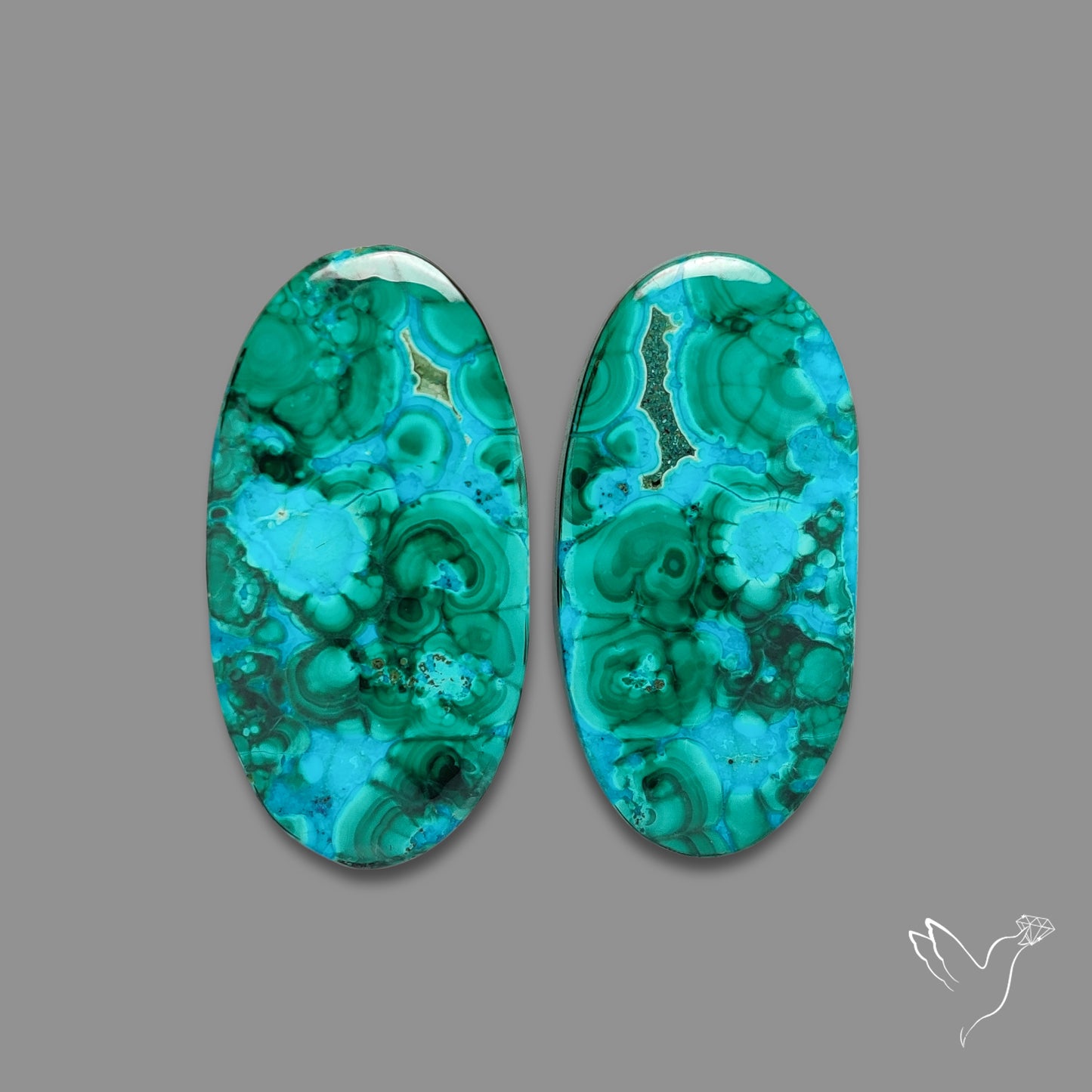 Chrysocolla In Malchite Pair