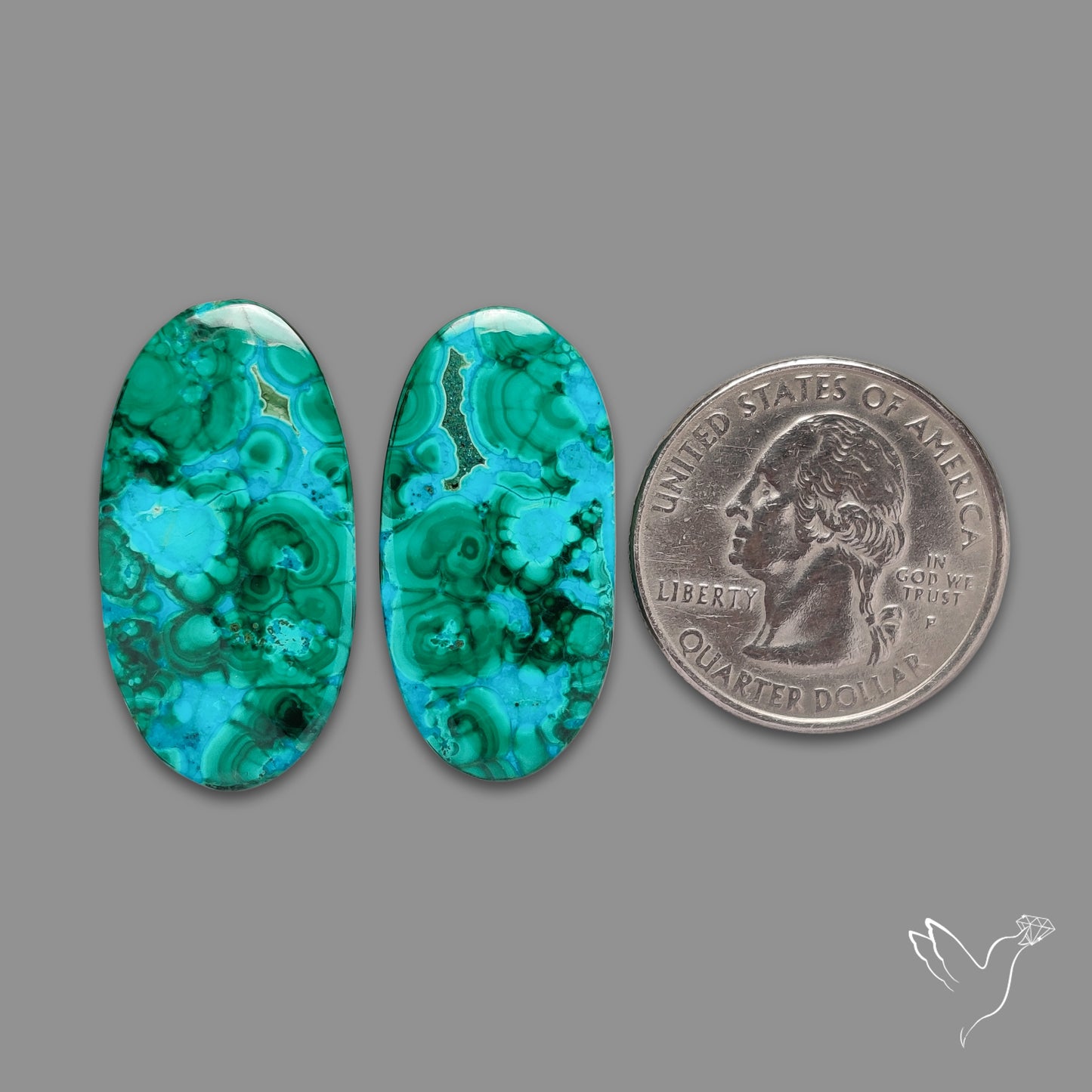 Chrysocolla In Malchite Pair