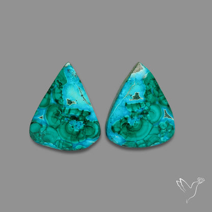 Chrysocolla In Malchite Pair