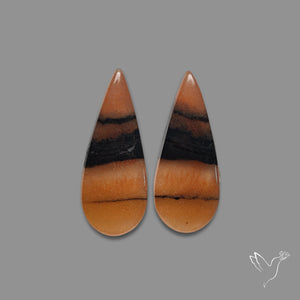 Bi Color Orange Aventurine Candy Corn Pair