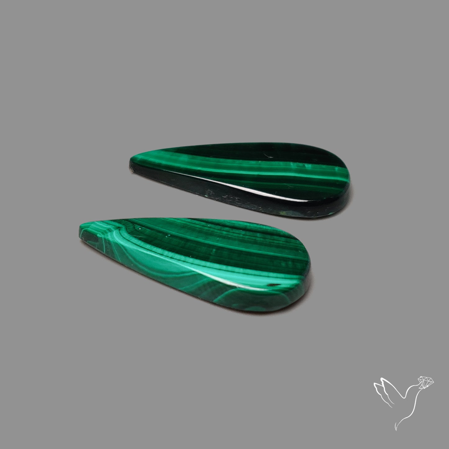 Green Malachite with Chattoyancy Pair