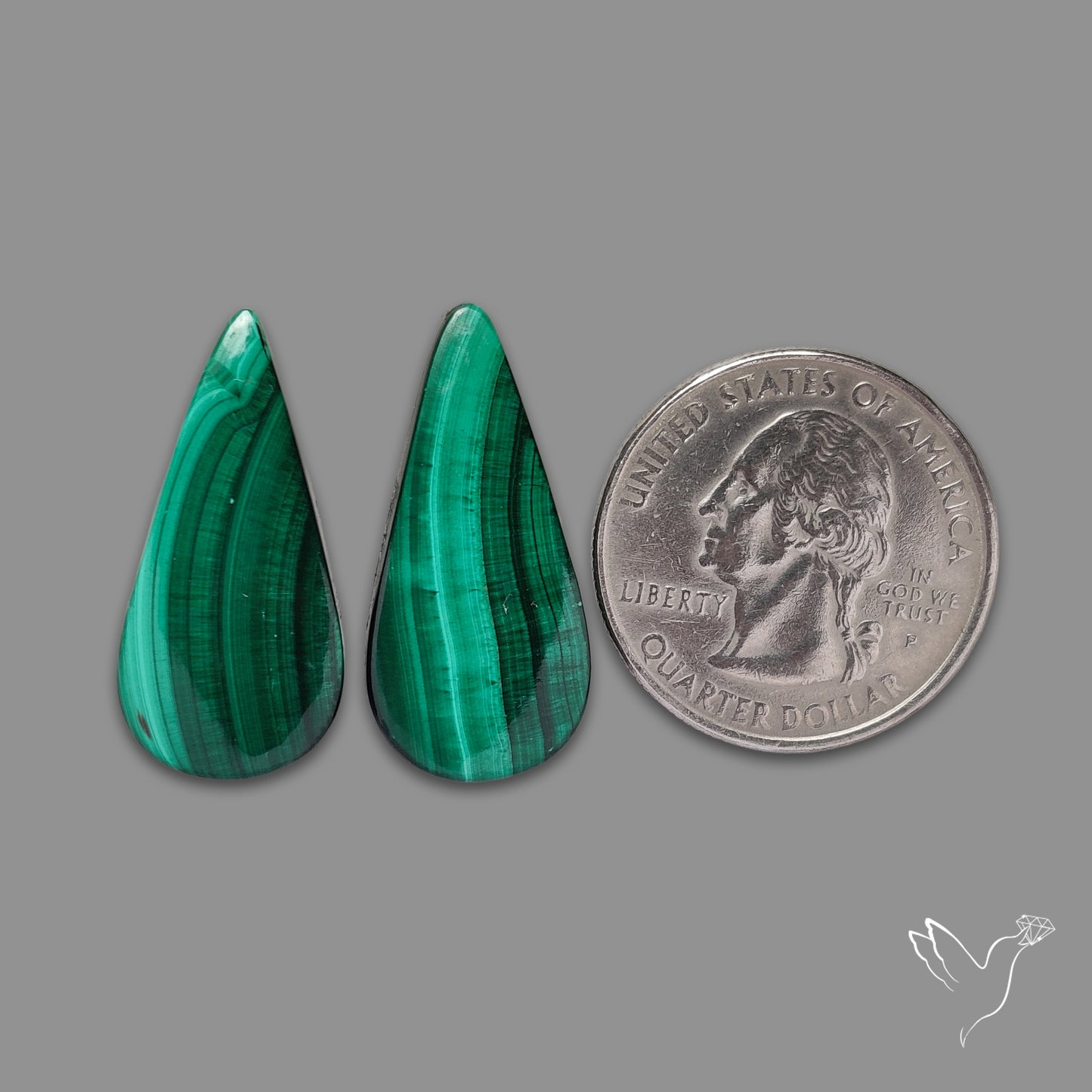 Green Malachite with Chattoyancy Pair