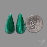 Green Malachite with Chattoyancy Pair