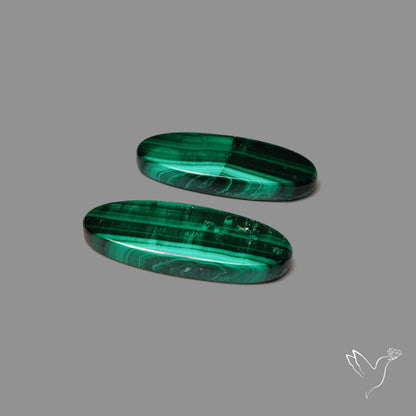 Green Malachite with Chattoyancy Pair