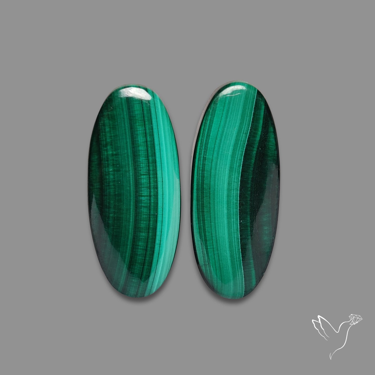 Green Malachite with Chattoyancy Pair