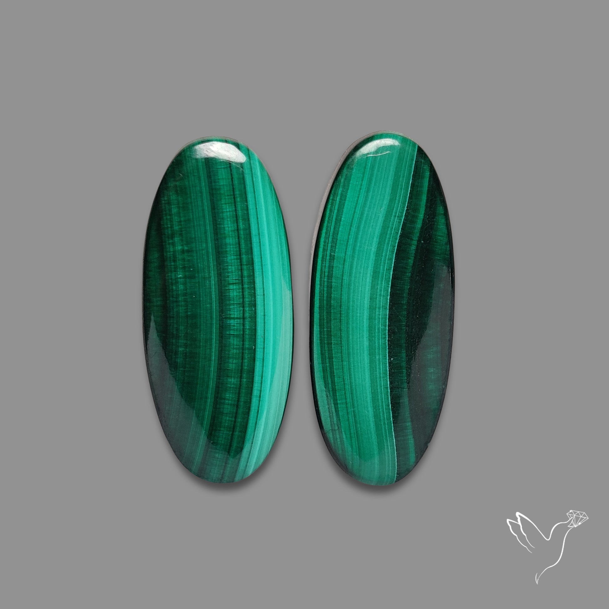 Green Malachite with Chattoyancy Pair