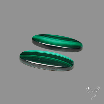 Green Malachite with Chattoyancy Pair