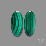 Green Malachite with Chattoyancy Pair