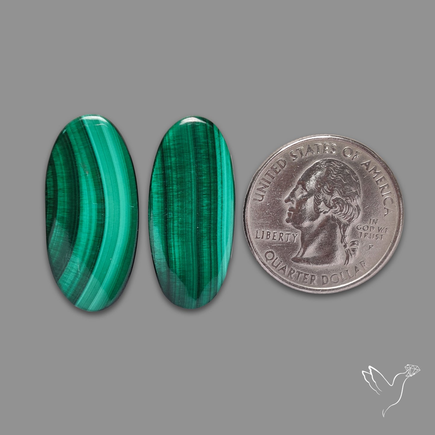 Green Malachite with Chattoyancy Pair