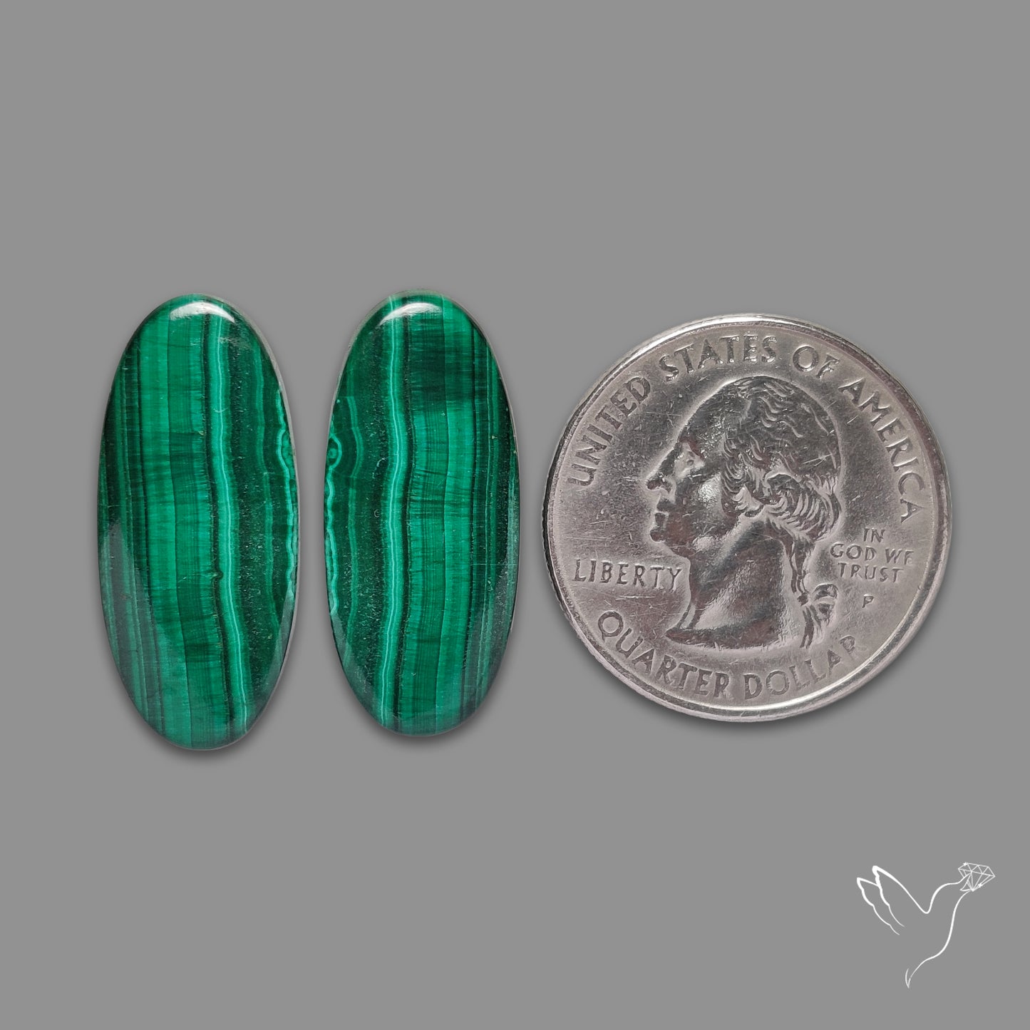 Green Malachite with Chattoyancy Pair
