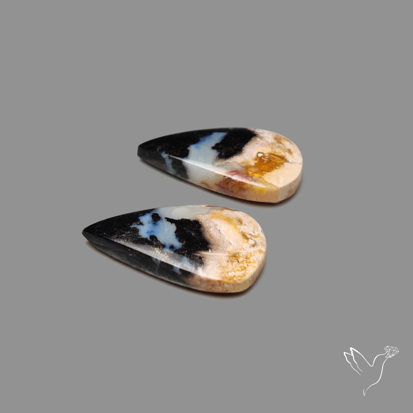 Indonesian Palmroot Agate Pair