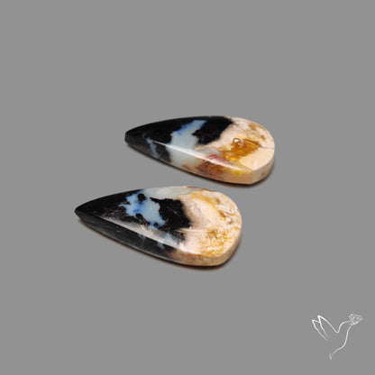 Indonesian Palmroot Agate Pair