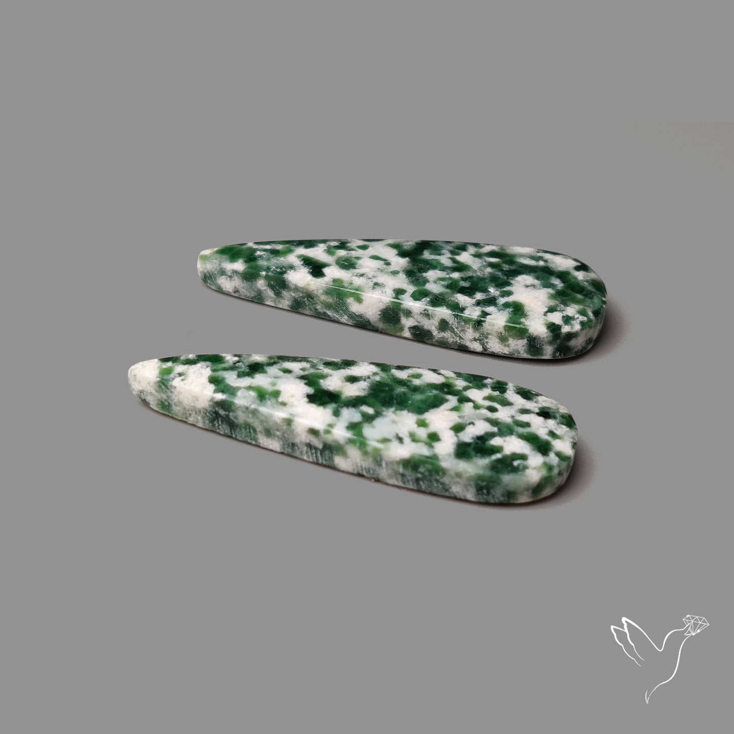 Chrome Diopside In Quartz Pair