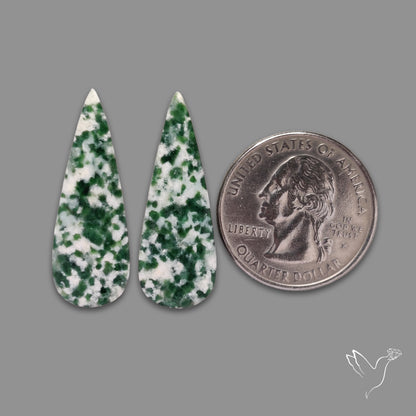 Chrome Diopside In Quartz Pair
