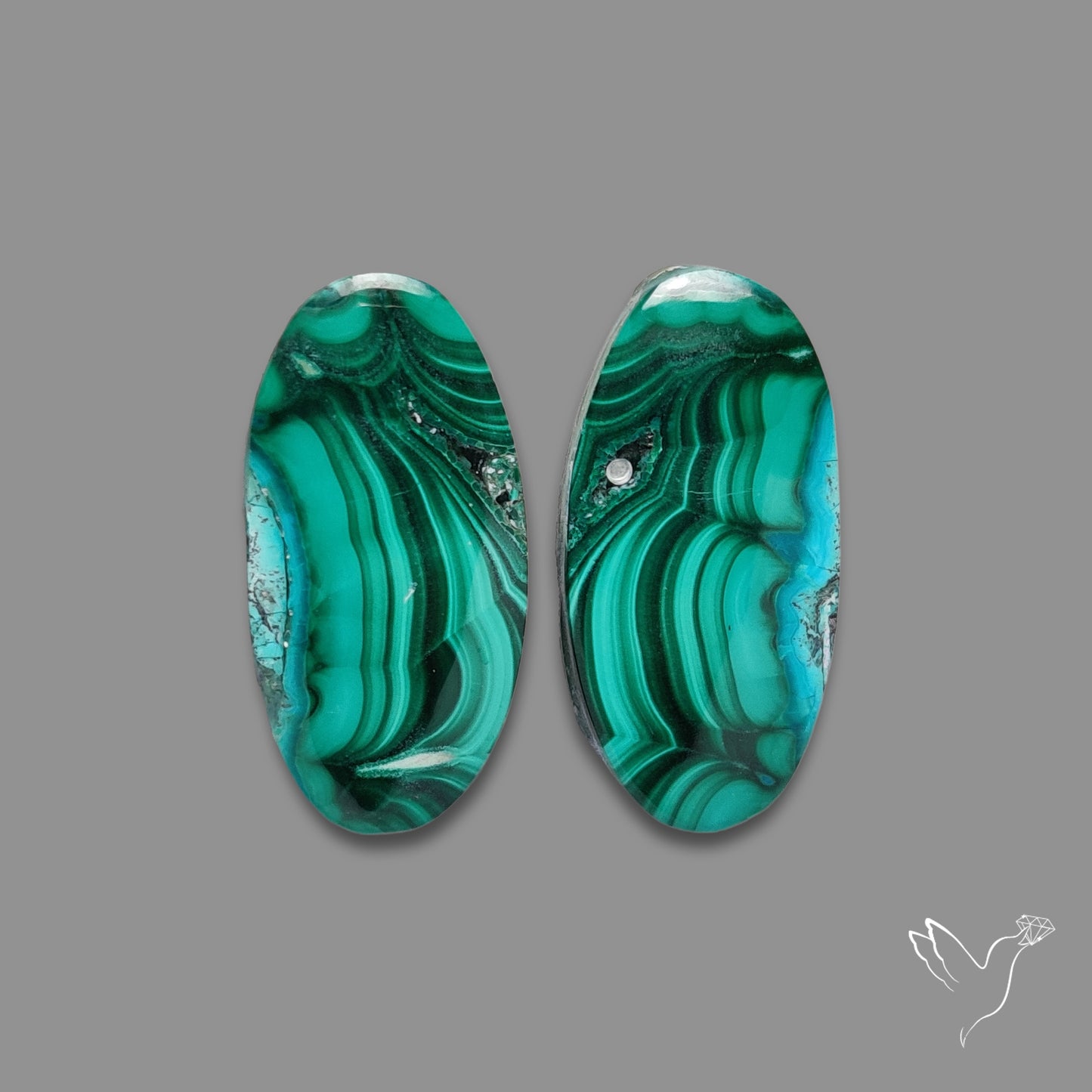 Chrysocolla In Malachite Pair