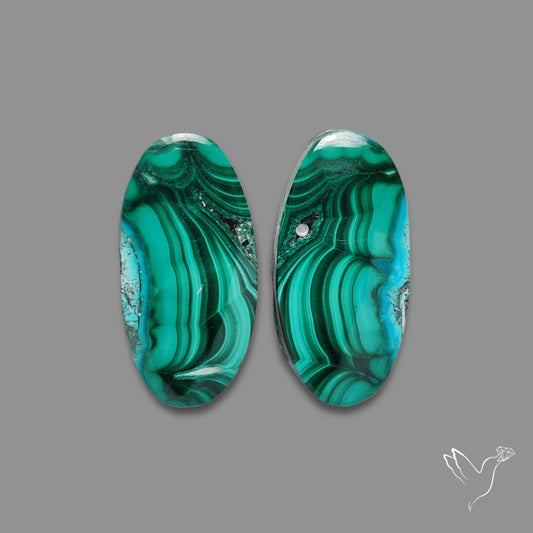 Chrysocolla In Malachite Pair