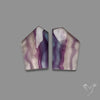 Rose Cut Purple Fluorite Pair
