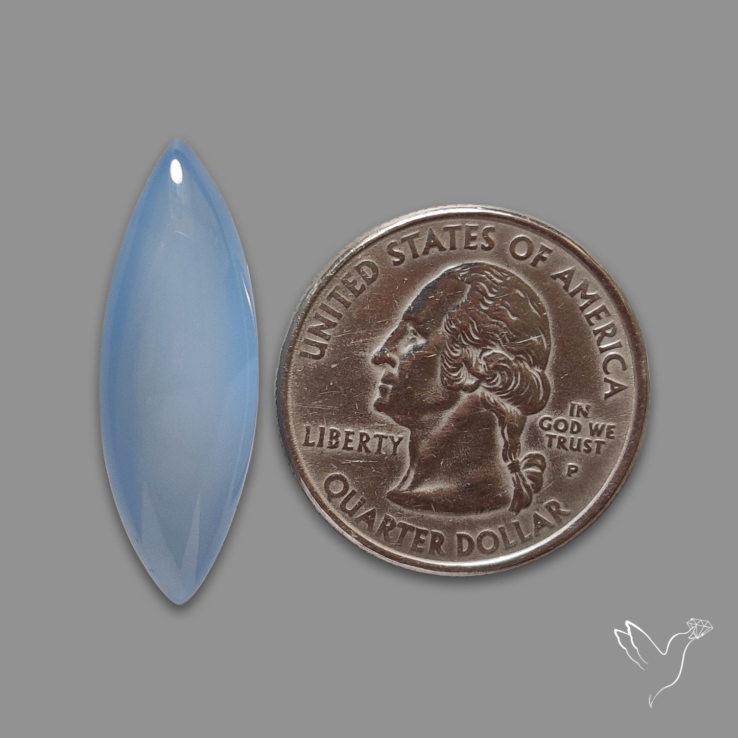Namibian Blue Chalcedony Gem Chalcedony Cabochon