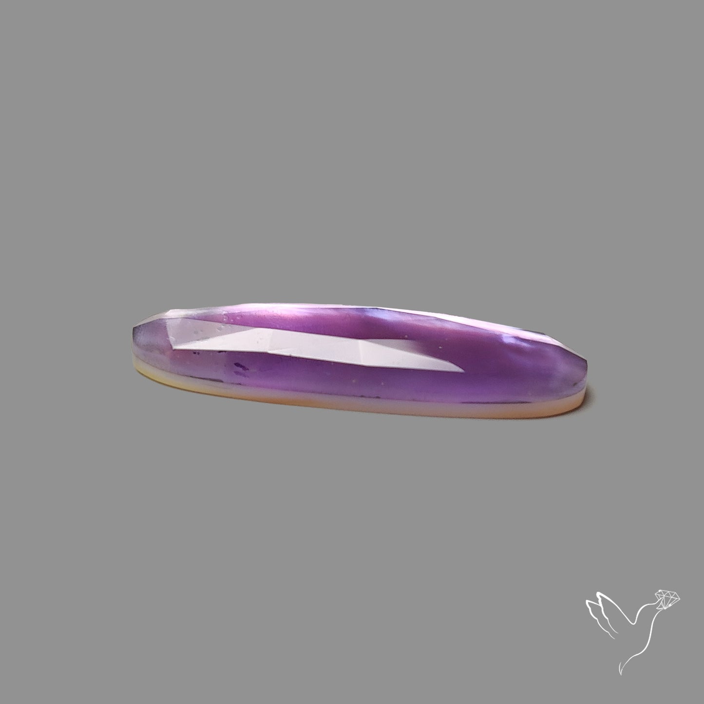 Rose Cut Amethyst With Mother Of Pearl Doublet