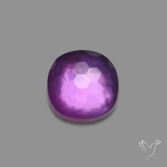Honeycomb Cut Amethyst With Mother Of Pearl Doublet