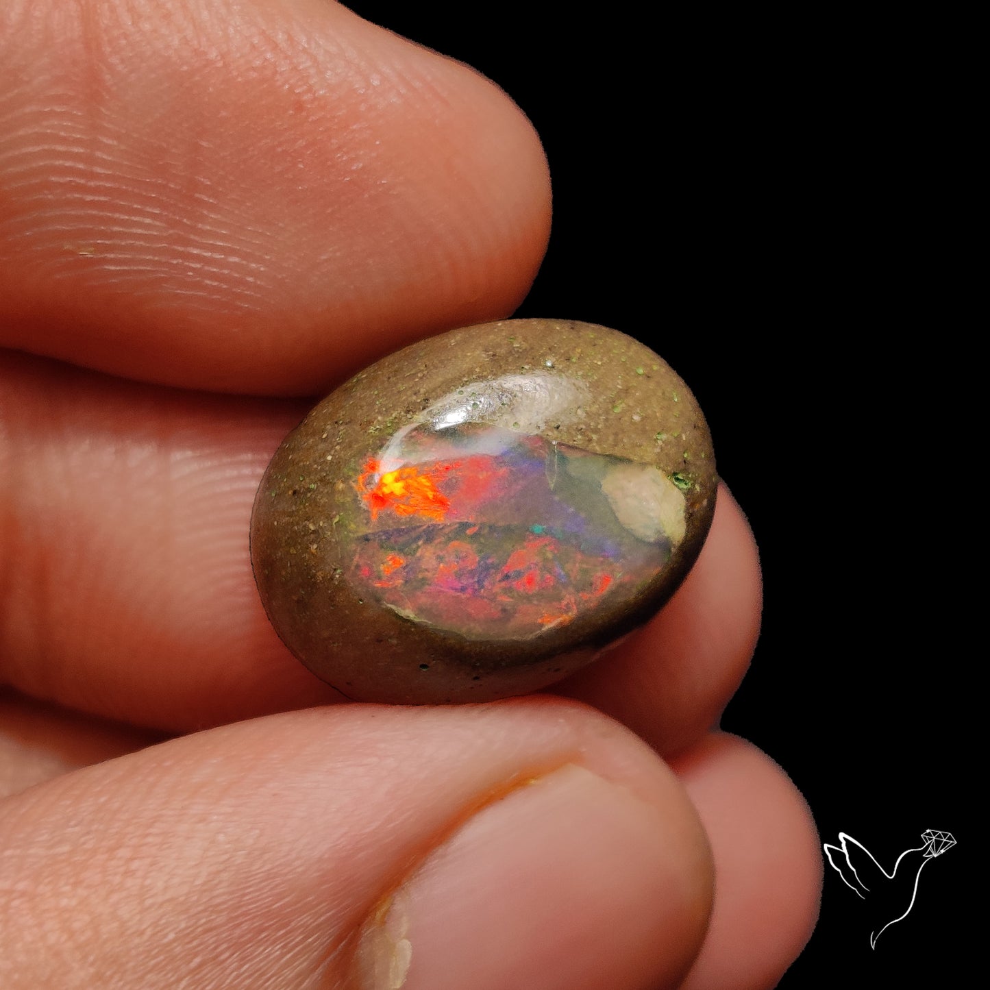 Boulder Galaxy Ethiopian Opal Inlay Cabochon