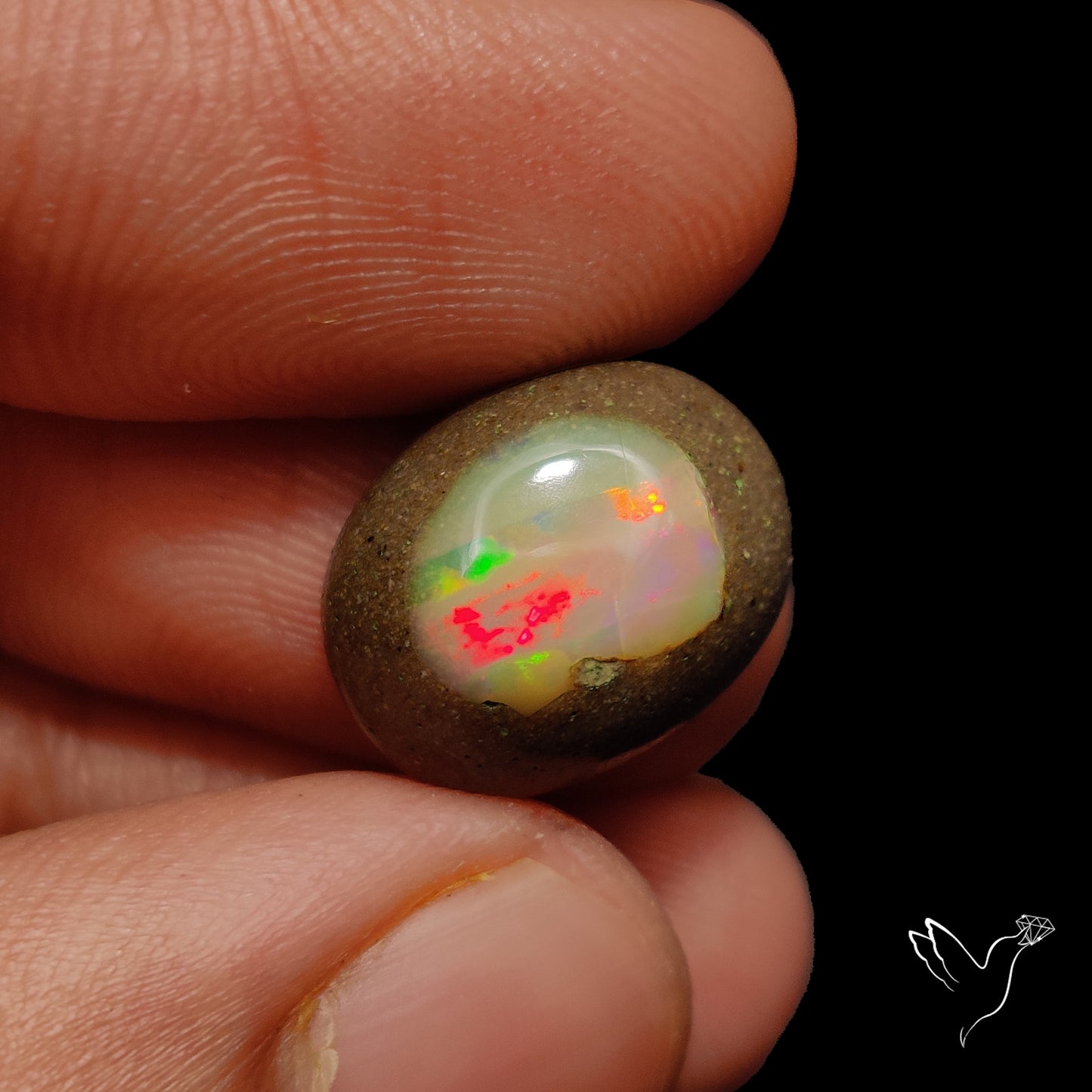 Boulder Galaxy Ethiopian Opal Inlay Cabochon