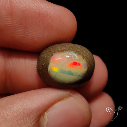Boulder Galaxy Ethiopian Opal Inlay Cabochon