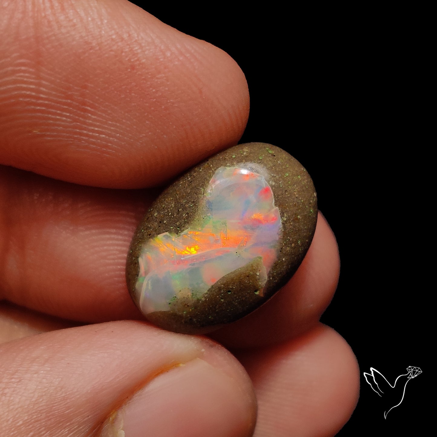 Boulder Galaxy Ethiopian Opal Inlay Cabochon