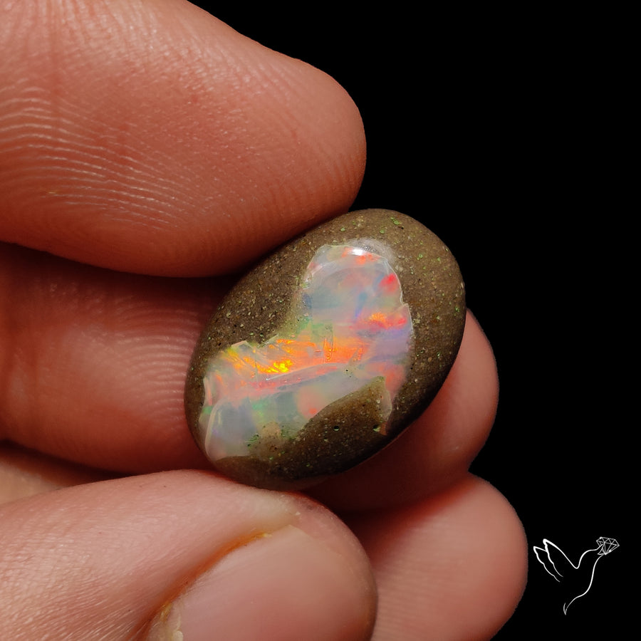 Boulder Galaxy Ethiopian Opal Inlay Cabochon