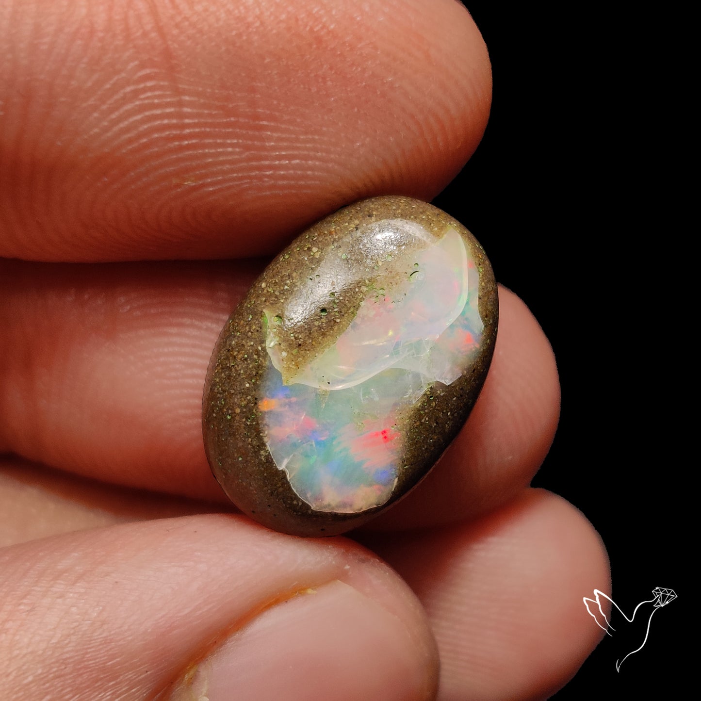 Boulder Galaxy Ethiopian Opal Inlay Cabochon