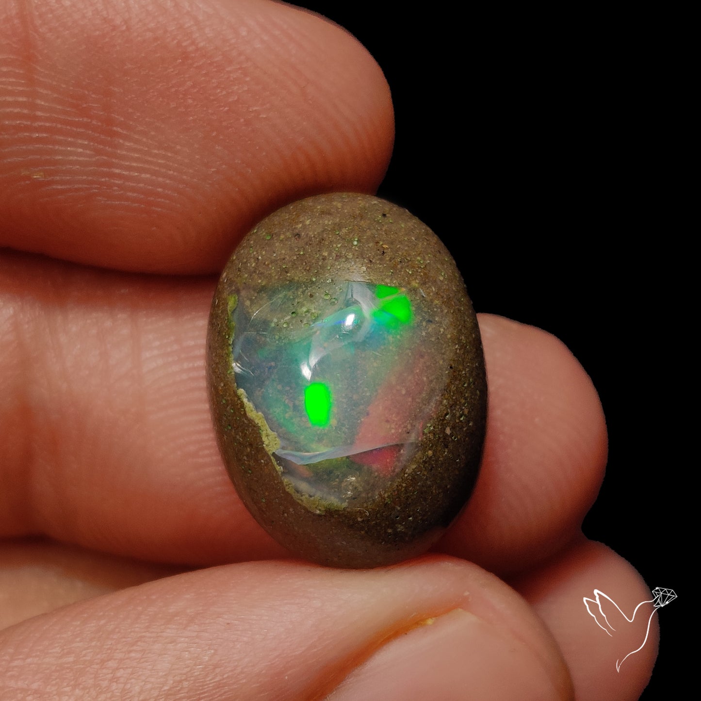 Boulder Galaxy Ethiopian Opal Inlay Cabochon
