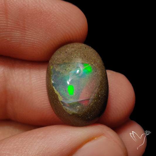 Boulder Galaxy Ethiopian Opal Inlay Cabochon