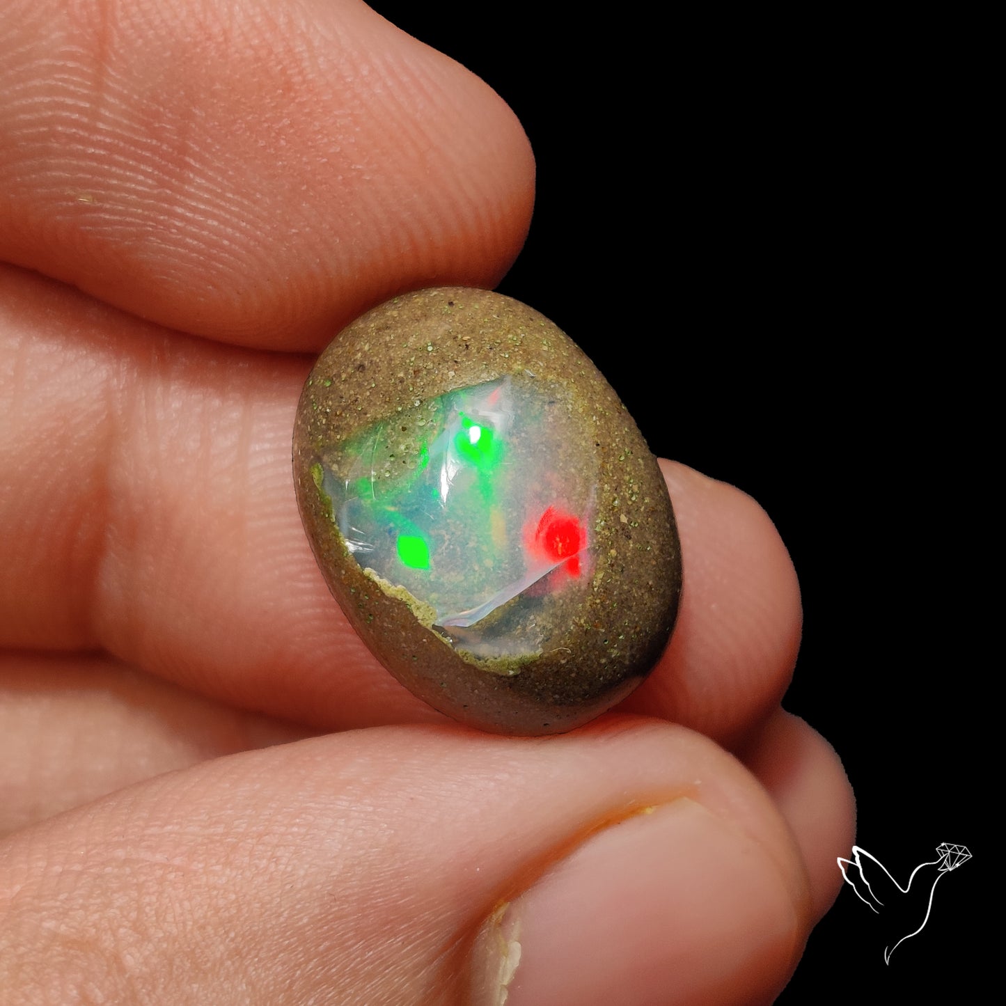 Boulder Galaxy Ethiopian Opal Inlay Cabochon