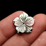 Tahitian Black Mother Of Pearl Flower Carving