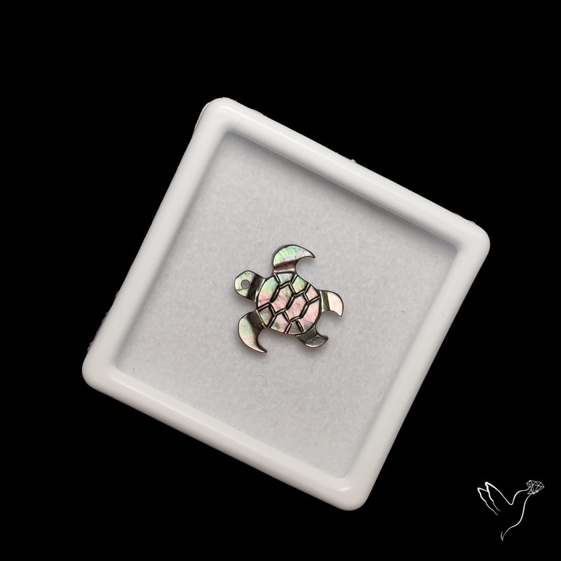 Tahitian Black Mother Of Pearl Tortoise Carving