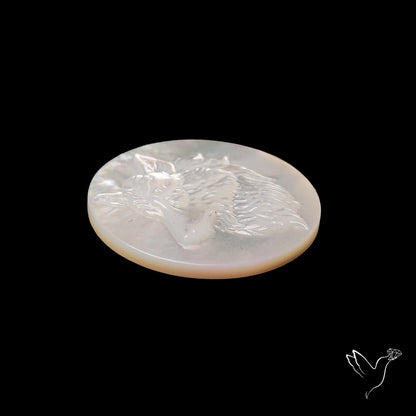 Mother Of Pearl Wolf Carving