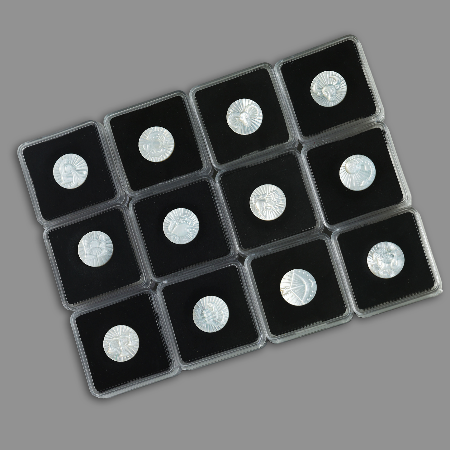 Pearl White Zodiac Set 12 Pieces All Months