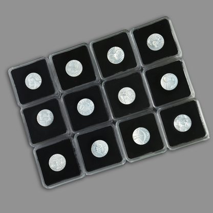 Pearl White Zodiac Set 12 Pieces All Months