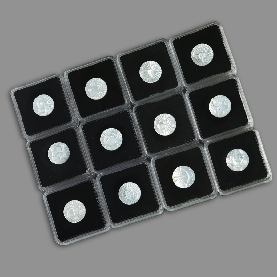 Pearl White Zodiac Set 12 Pieces All Months