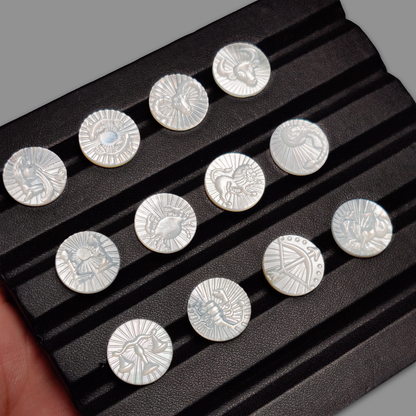 Pearl White Zodiac Set 12 Pieces All Months