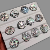 Tahitian Rainbow Mother of Pearl Zodiacs Set 12 Pieces All Months