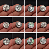 Tahitian Rainbow Mother of Pearl Zodiacs Set 12 Pieces All Months