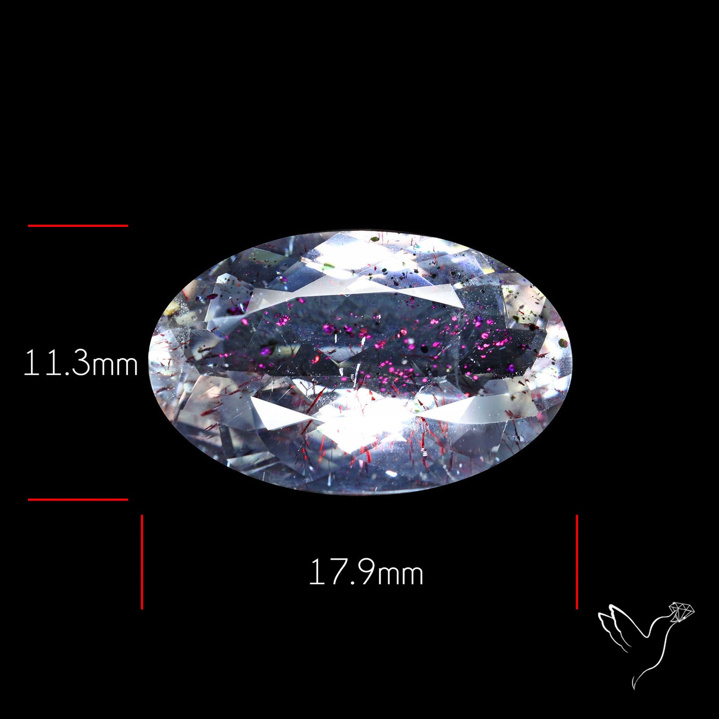 Rare Brazilian Pink Fire Covellite aka Pink Fire Quartz Faceted