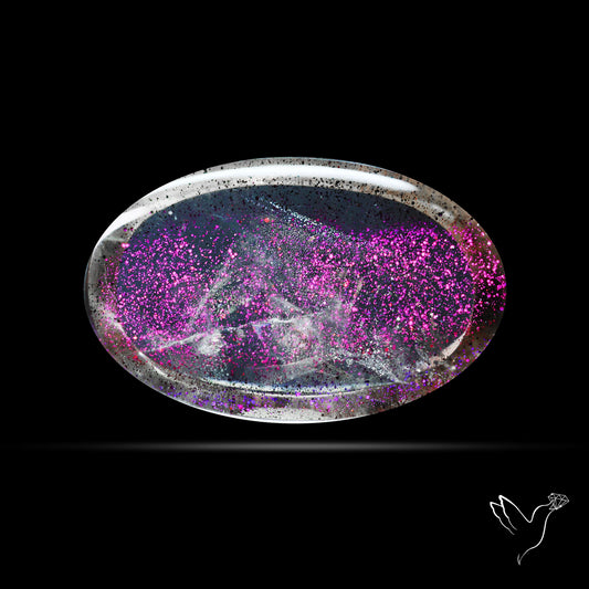 Rare Brazilian Pink Fire Covellite aka Pink Fire Quartz Cabochon