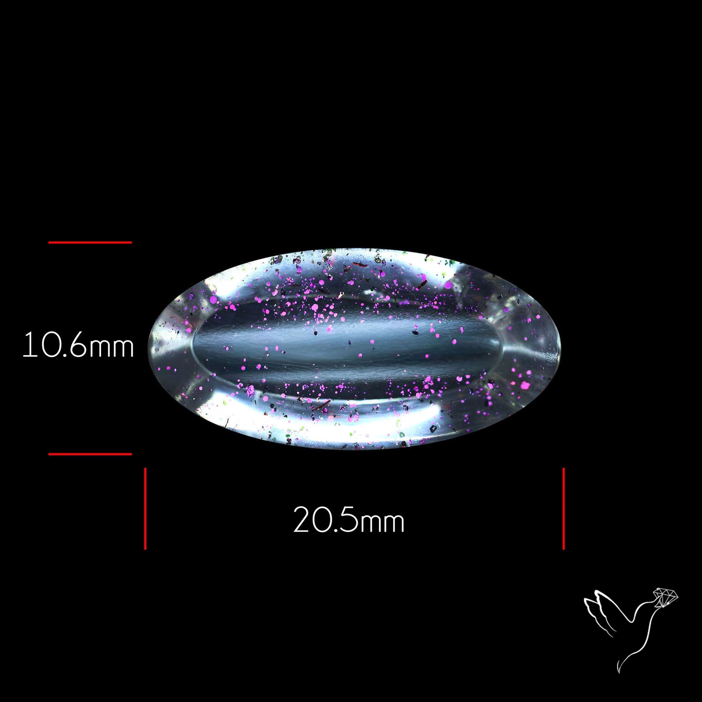 Rare Brazilian Pink Fire Covellite aka Pink Fire Quartz Cabochon
