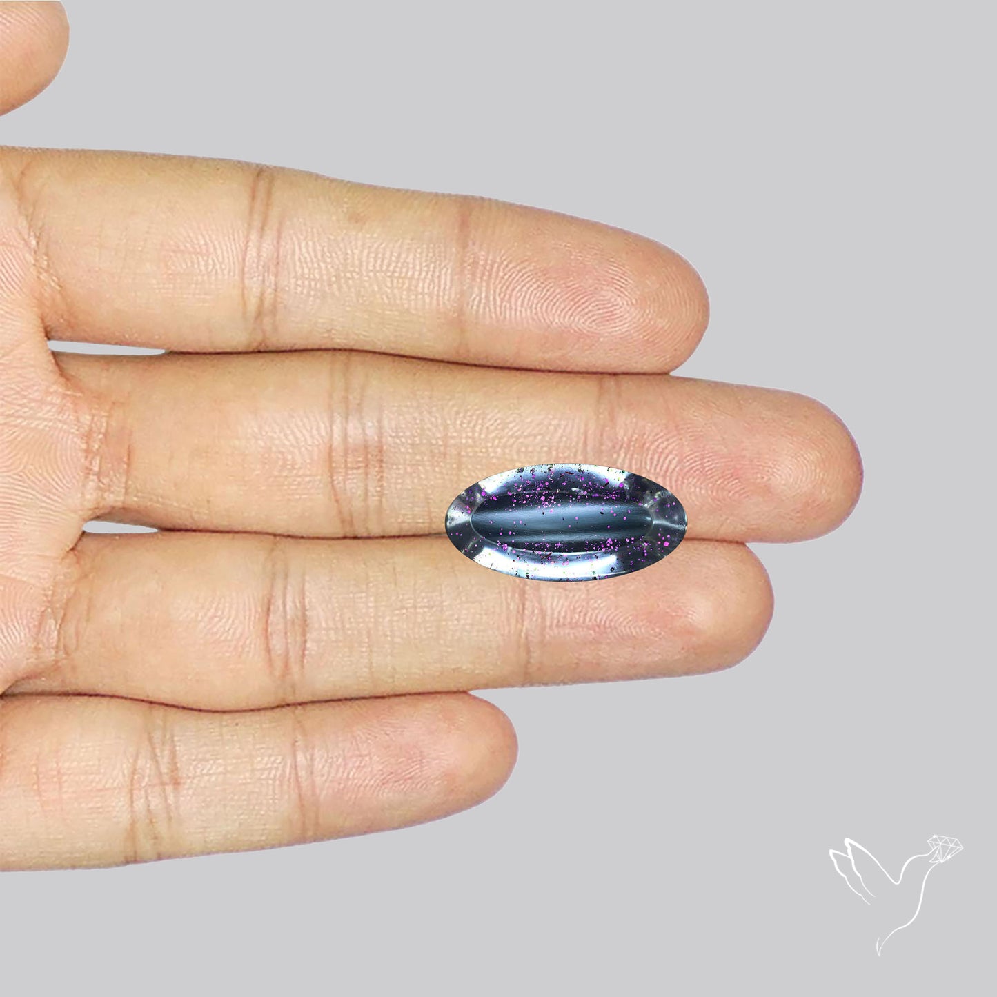 Rare Brazilian Pink Fire Covellite aka Pink Fire Quartz Cabochon